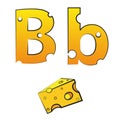 B, swiss vector Alphabet made of Cheese